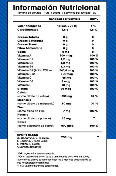 VITAMIN SPORTS 200G  (MULTIVITAMÍNICO)