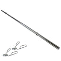 BARRA 1,50 MACIZA CROMADA CON TOPES PARA GIMNASIO