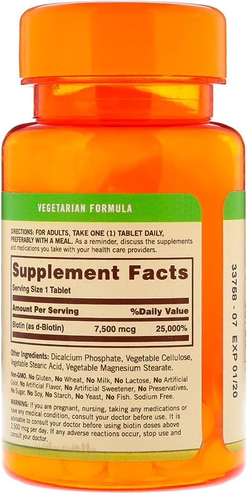 Biotin 7500 mcg (75 tabs) – Sundown Naturals