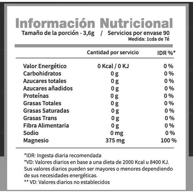 Citrato de Magnesio 324g - IDN Nutrition (sin sabor)