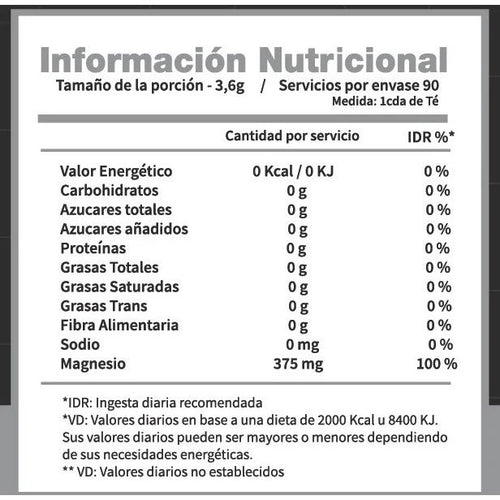 Citrato de Magnesio 324g - IDN Nutrition (sin sabor)
